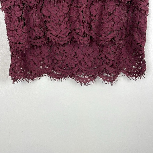 Lulus Live For The Night Womens L Tiered Lace Skirt Top Set Lined Cap Sleeve - Picture 2 of 12